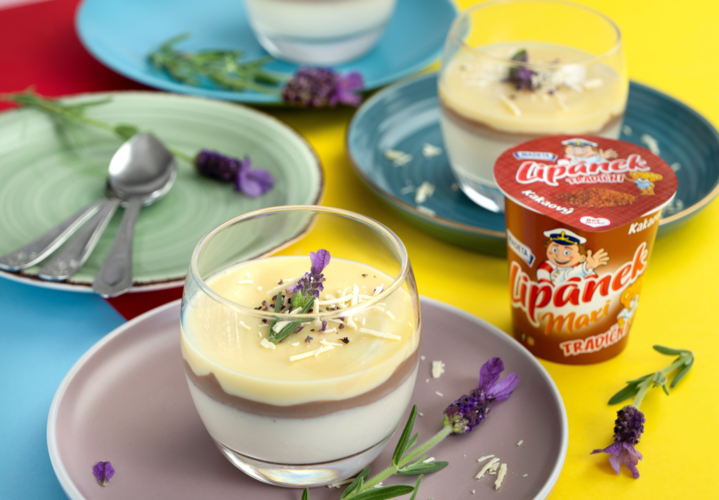 Levanduľová panna cotta s bielou čokoládou a Lipánkom tradičným